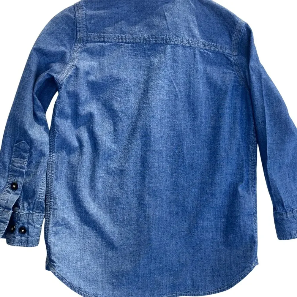 Gap kids 1969 Boys Denim tine Long Sleeve Button Shirt Size S